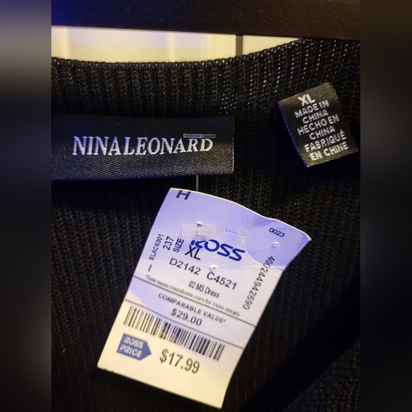 Nina Leonard black sweater dress - Picture 3 of 3